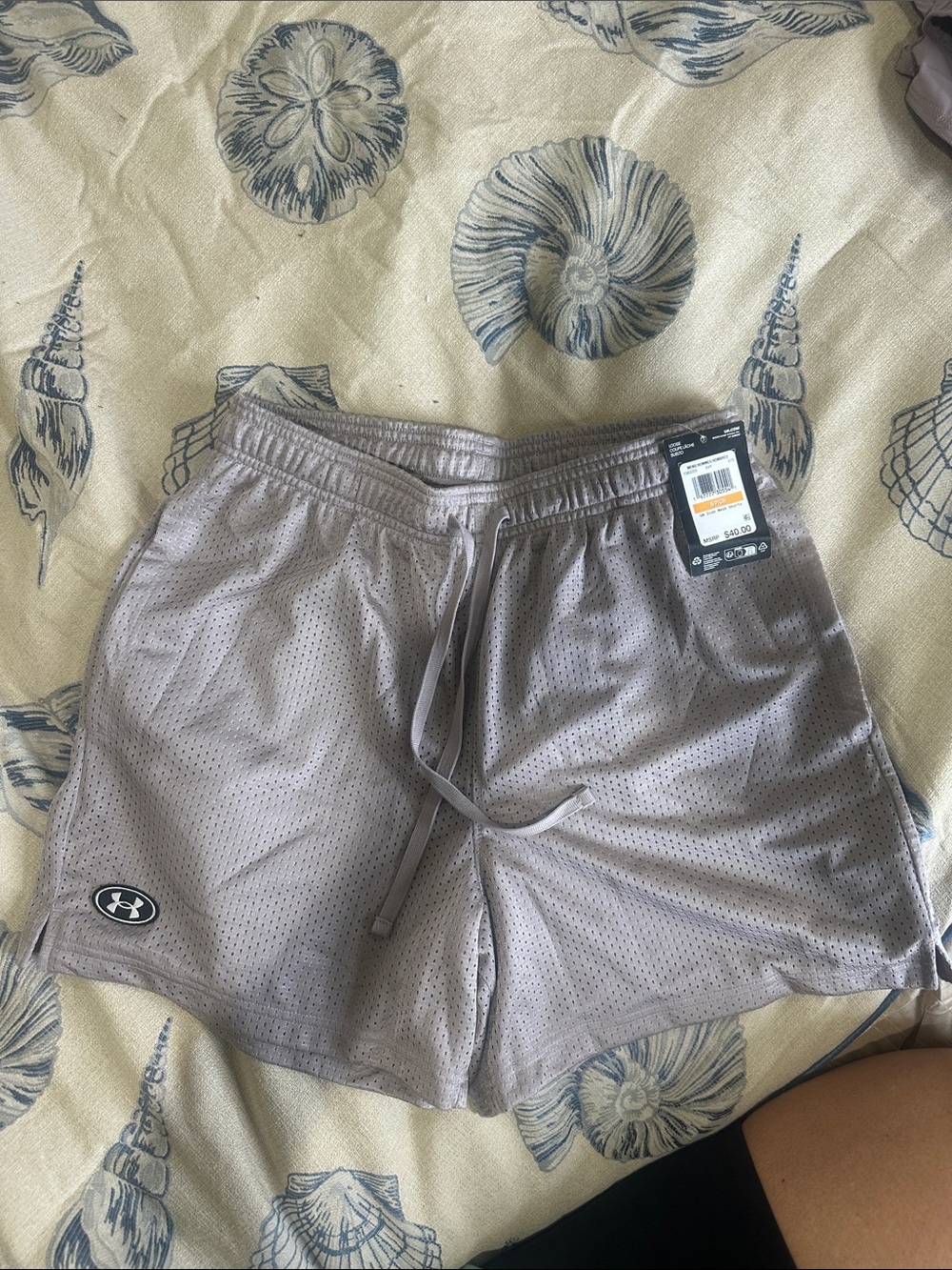 Under Armour Men's Athletic Mesh Shorts - Taupe Gray